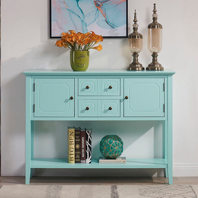 Sideboard Buffet Cabinet, Kitchen Buffet Storage Cabinet With Doors, Entryway Table Console Cabinet For Entryway Living Room - Aqua Green