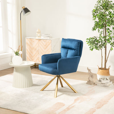 Contemporary High-Back Upholstered Swivel Accent Chair