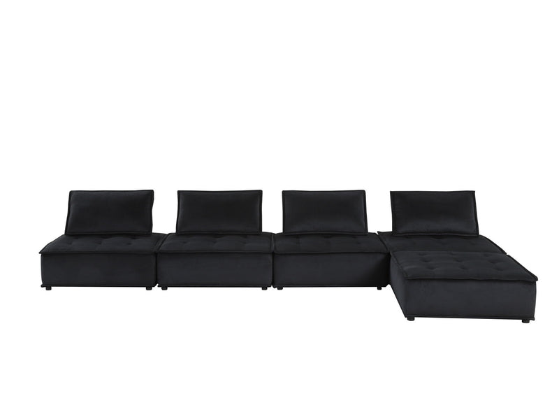 Anna - Velvet Sectional Sofa Ottoman