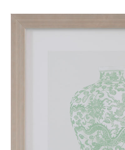 Mint Vases - III Framed Print - Green