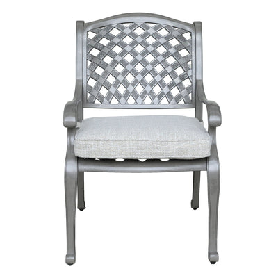 Indoor Outdoor Aluminum Dining Chair With Cushion - Golden Gauze