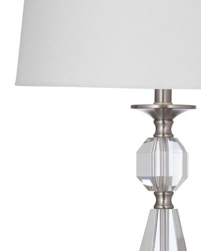 Bella - Table Lamp - Clear / Brushed Silver