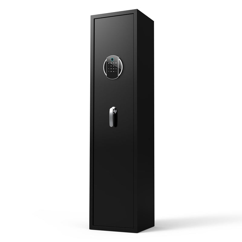 Large Capacity Quick Access Fingerprint Gun Safe, 4-5 Gun Biometric Metal Rifle Gun Security Cabinet Safe Locker - Black