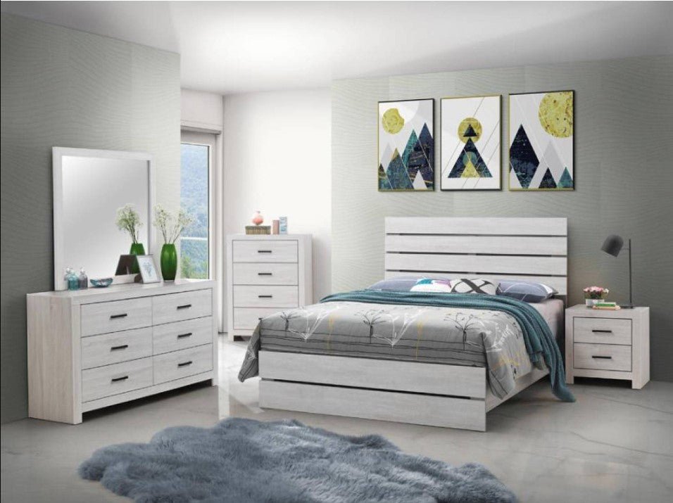 C106 Ham★star 雪set Sandy Beach Wood Panel Bedroom Set Cream White at Futonland