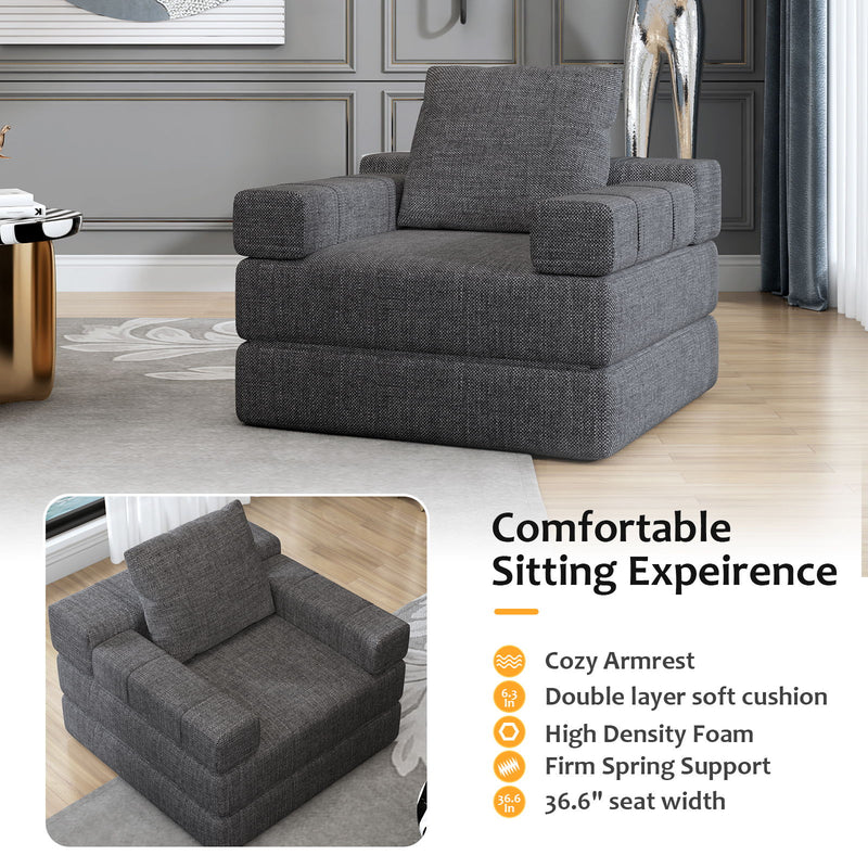 Single Sofa Chair That Converts To A Single Sofa Bed For Living Room, Guest Room, Playroom