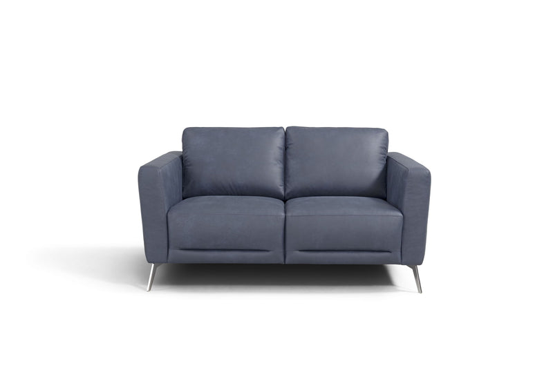 Astonic - Loveseat - Blue Leather - Grand Furniture GA