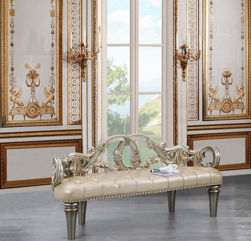 Danae - Bench - Champagne & Gold Finish - Grand Furniture GA