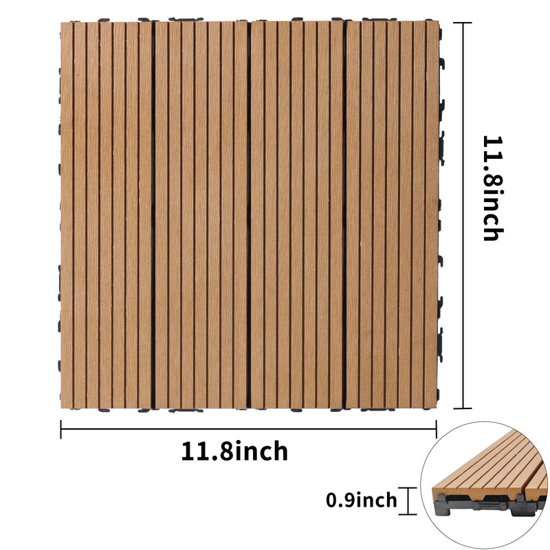 Plastic Interlocking Deck Tiles, Patio Flooring Outdoor Waterproof All Weather Use For Garden Poolside Front / Back Yard