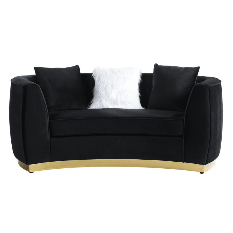 Achelle - Loveseat - Black Velvet - Grand Furniture GA