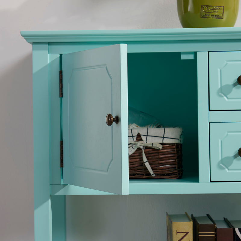 Sideboard Buffet Cabinet, Kitchen Buffet Storage Cabinet With Doors, Entryway Table Console Cabinet For Entryway Living Room - Aqua Green