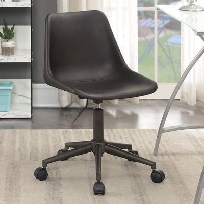 Carnell - Upholstered Adjustable Home Office Desk Chair - Brown