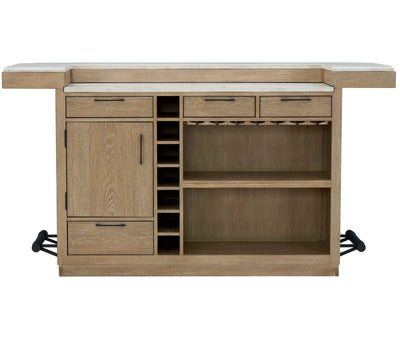 Escape - Dining 78 In. Bar With Stone Top - Vanilla Bean