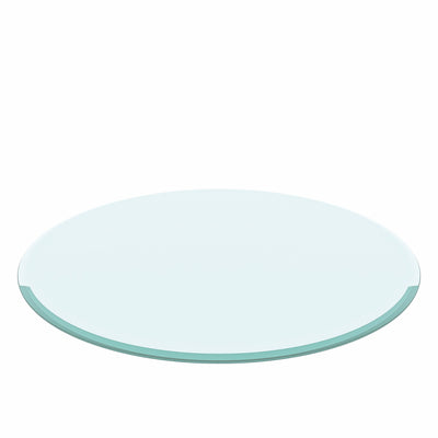 40" Round Tempered Glass Table Top Clear Glass 1 / 2" Thick Beveled Polished Edge