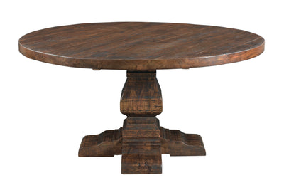 Woodbridge - Round Dining Table (2 Cartons) - Distressed Brown