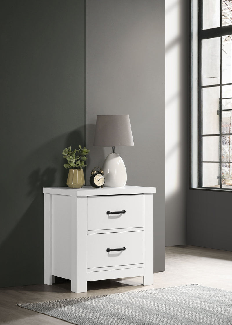 Cassini - 2-Drawer Nightstand Bedside Table - White