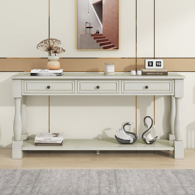 Console Table Long Console Table With Drawers And Shelf For Entryway, Hallway, Living Room