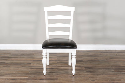 Carriage House - Ladderback Chair With Cushion Seat - White / Black