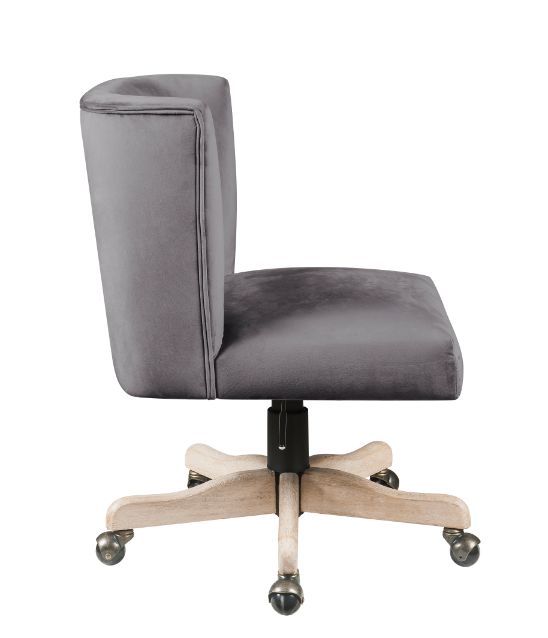 Cliasca - Office Chair - Gray Velvet - Grand Furniture GA