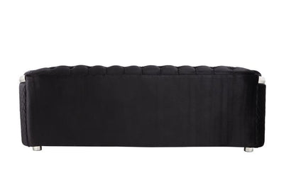 Pyroden - Sofa - Black Velvet & Chrome Finish - Grand Furniture GA