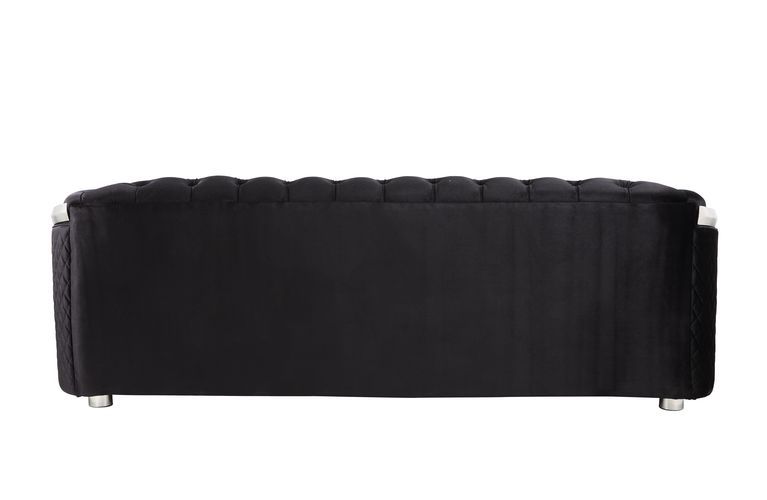 Pyroden - Sofa - Black Velvet & Chrome Finish - Grand Furniture GA