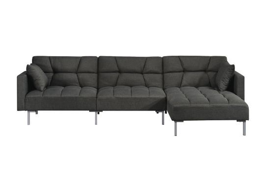 Duzzy - Sectional Sofa - Dark Gray Fabric - Grand Furniture GA