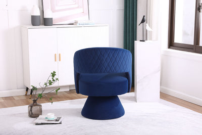 Swivel Accent Chair Armchair, Round Barrel Chair For Living Room Bedroom - Teddy Fabric