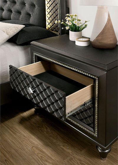 Demetria - Nightstand - Metallic Gray