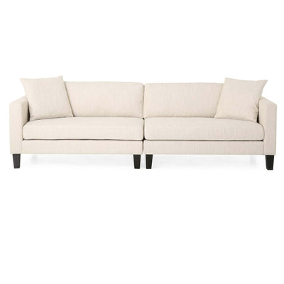 Comfy 3 Seat Sofa With Wooden Legs, Modern Style For Living Room And Study