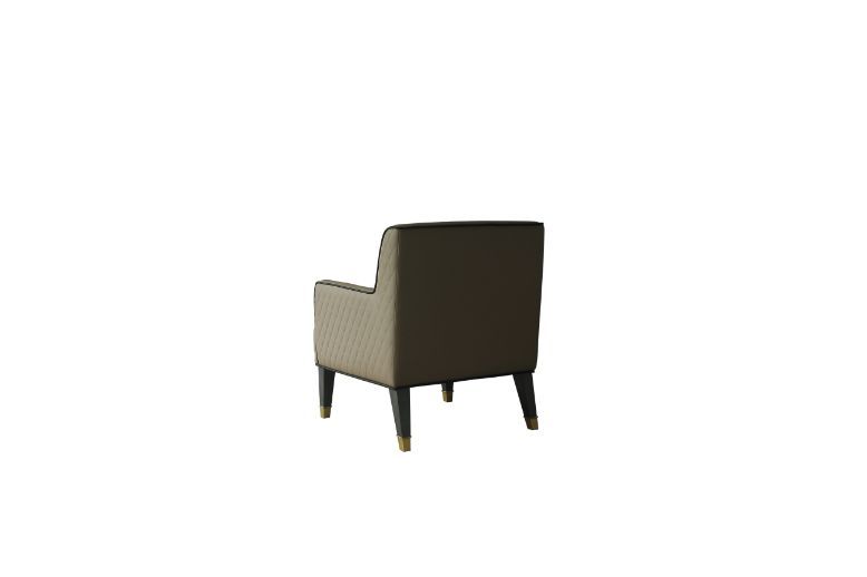 House - Beatrice Accent Chair - Tan PU & Charcoal Finish - Grand Furniture GA