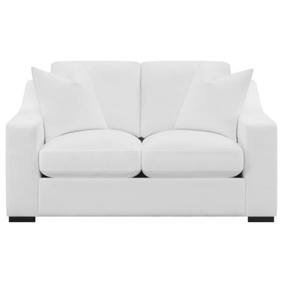 Ashlyn - Upholstered Sloped Arm Loveseat - White