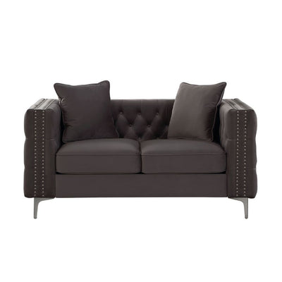 Gillian II - Loveseat - Dark Gray Velvet - Grand Furniture GA