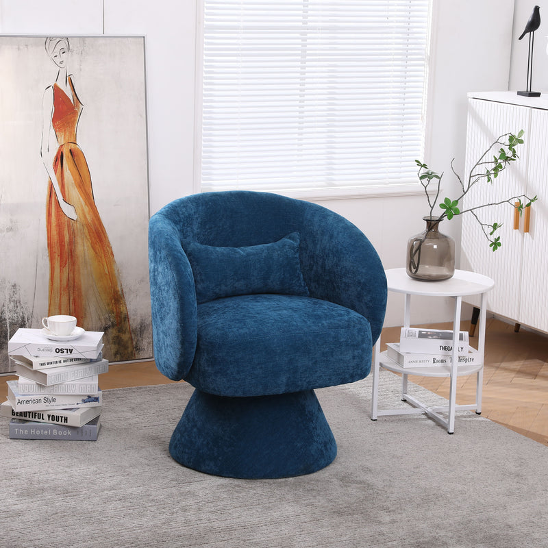 Swivel Accent Chair, Armchair Round Barrel Chair In Fabric For Living Room Bedroom