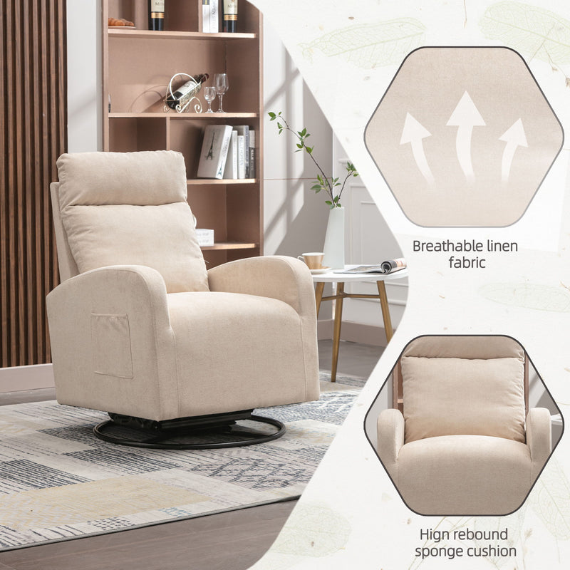 Jiada - Upholstered Swivel Glider Rocking Chair For Nursery Modern Style One Left Bag