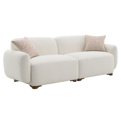 Darius - Sofa With 2 Pillows - Beige Boucle