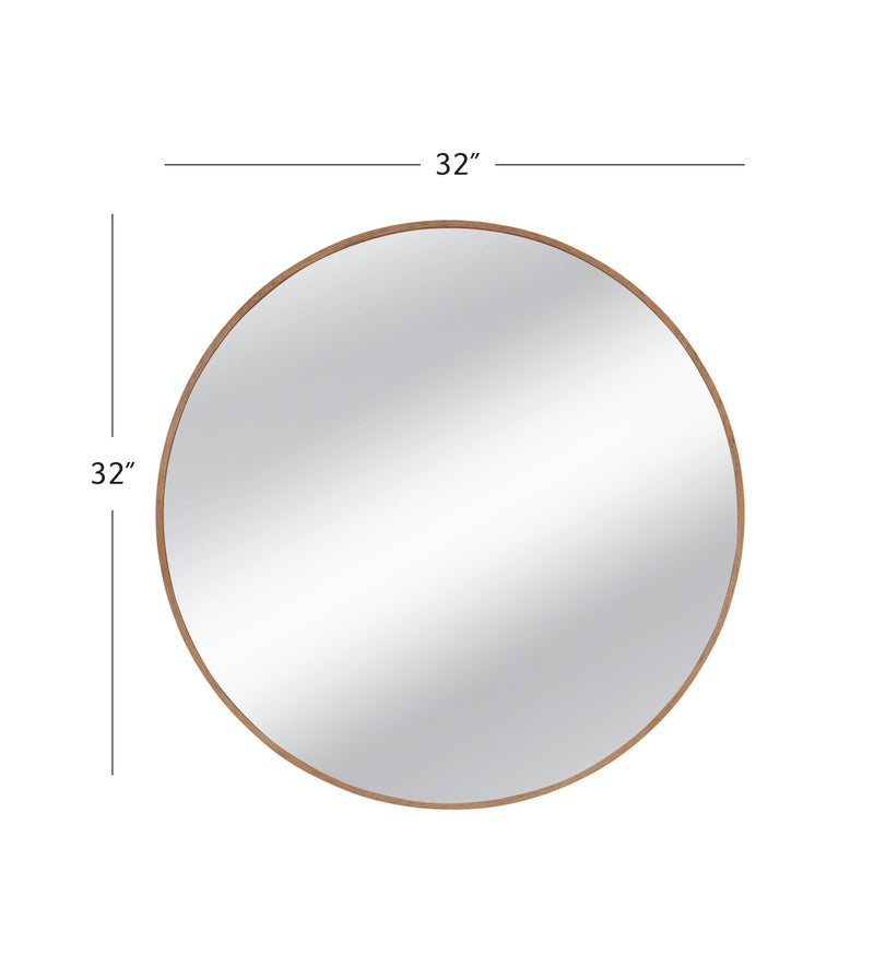 Florets - Round Wall Mirror - Light Brown