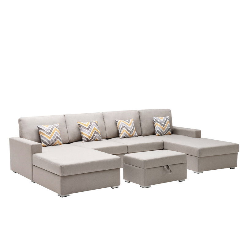 Nolan - Fabric 5 Piece Sectional Sofa With Interchangeable Legs