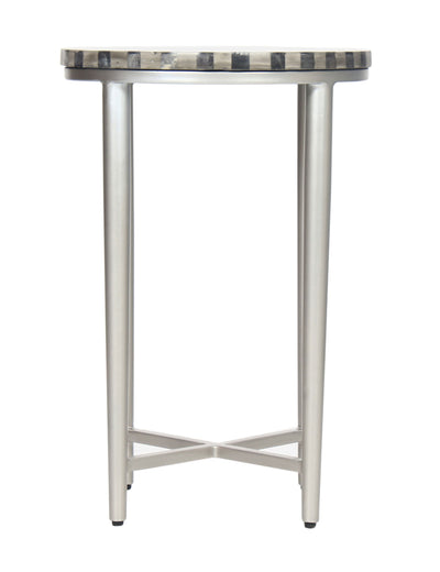 Torrin - Accent Table - Gray Bone / Antique Silver Finish