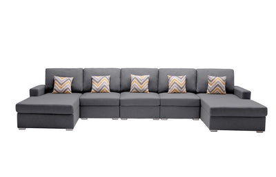 Nolan - Fabric 5 Piece Sectional Sofa With Interchangeable Legs