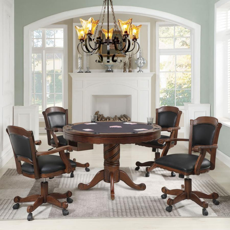 Turk - 5-Piece Dining And Game Table Set - Tobacco