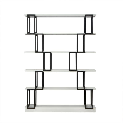 Verne - Bookshelf - White & Black - Grand Furniture GA