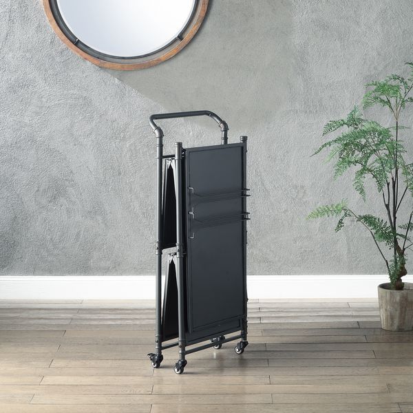 Cordelia - Serving Cart - Sandy Black, Dark Bronze Hand-Brushed Finish - Grand Furniture GA