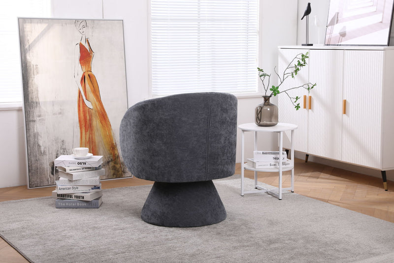 Swivel Accent Chair, Armchair Round Barrel Chair In Fabric For Living Room Bedroom