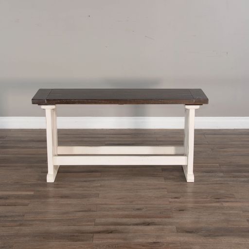 Carriage House - Counter Side Bench - White / Dark Brown