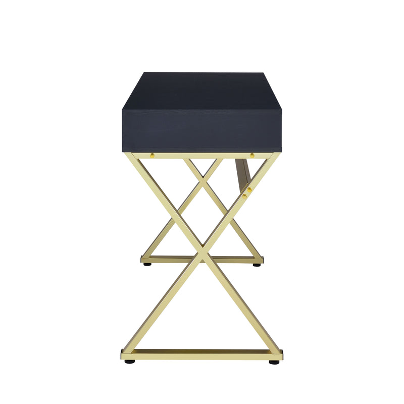 Coleen - Vanity Desk - Black & Brass Finish - 31" - Grand Furniture GA