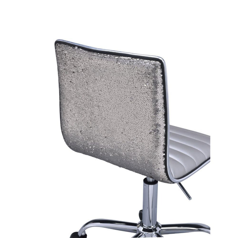 Alessio - Office Chair - Silver PU & Chrome - Grand Furniture GA