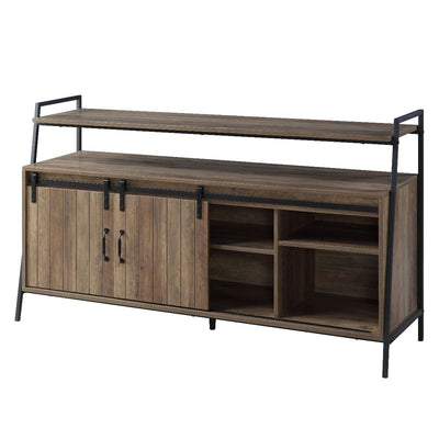 Rashawn TV Stand - Rustic Oak & Black Finish - Grand Furniture GA