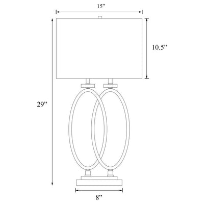 Izuku - Rectangular Shade Table Lamp - Brush Nickel