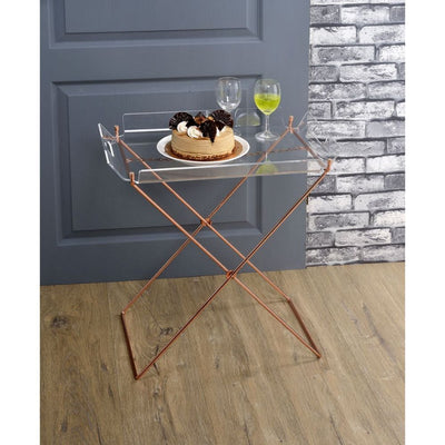 Cercie - Tray Table - Clear Acrylic & Copper - Grand Furniture GA