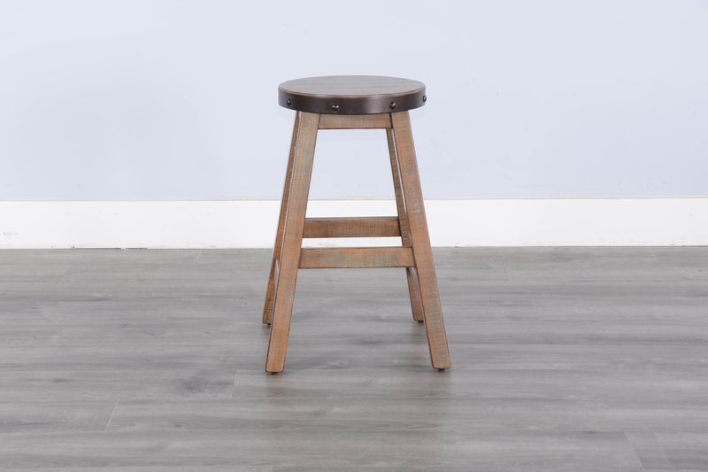 San Diego - 24"H Stool, Wood Seat - Dark Brown