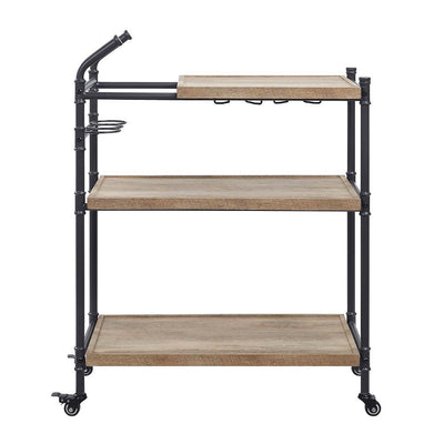 Brantley - Serving Cart - Oak & Sandy Black Finish - Grand Furniture GA